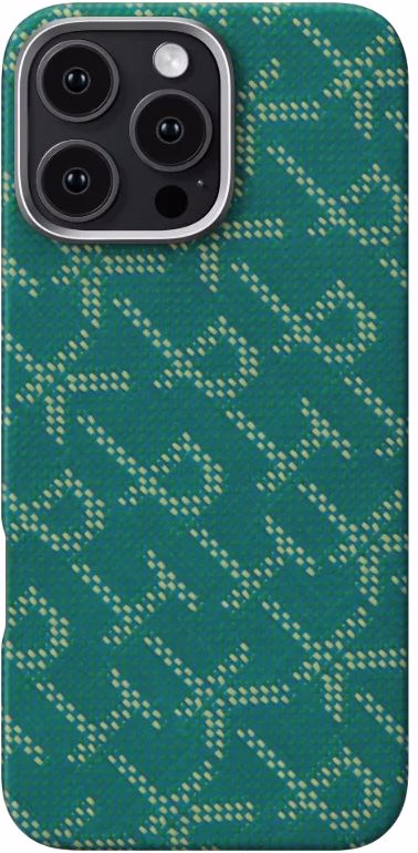 Чохол Pitaka Tactile Woven Case Monogram Green/Gold for iPhone 16 Pro Max (KI1601PTKP)